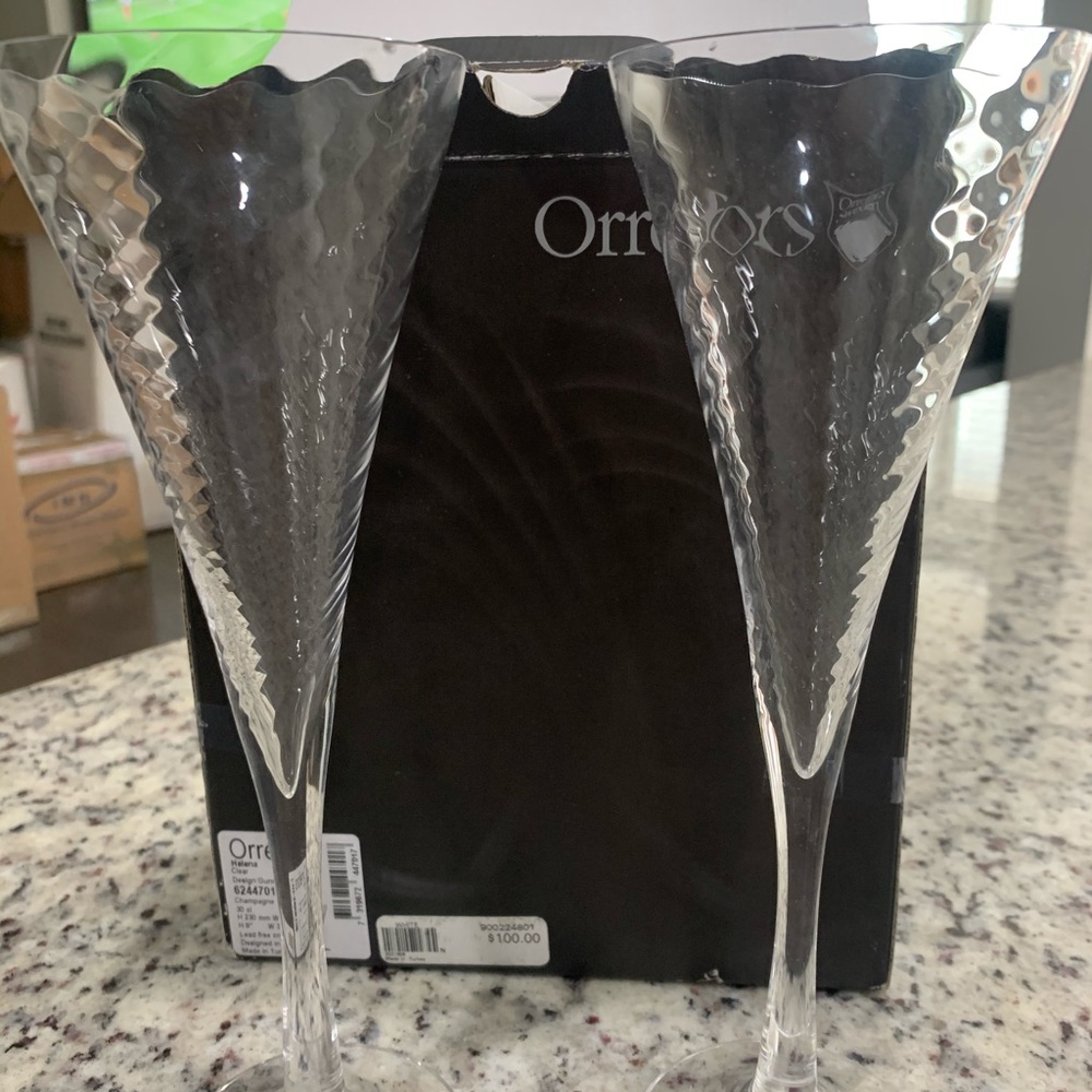 *SOLD* Orrefors champagne glasses